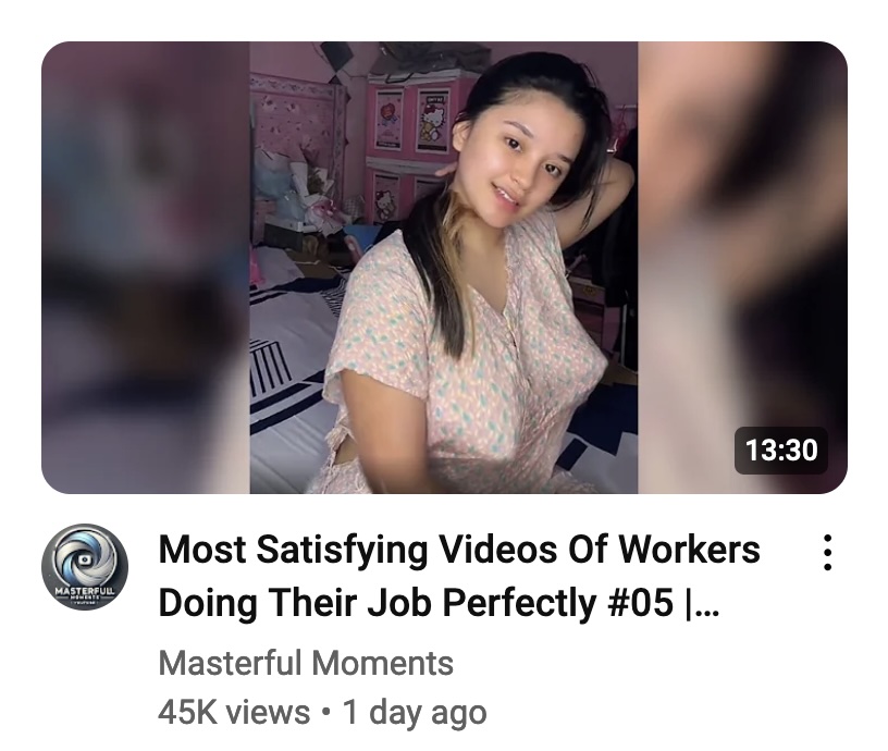 YouTube thumbnail using a woman's body as click-bait